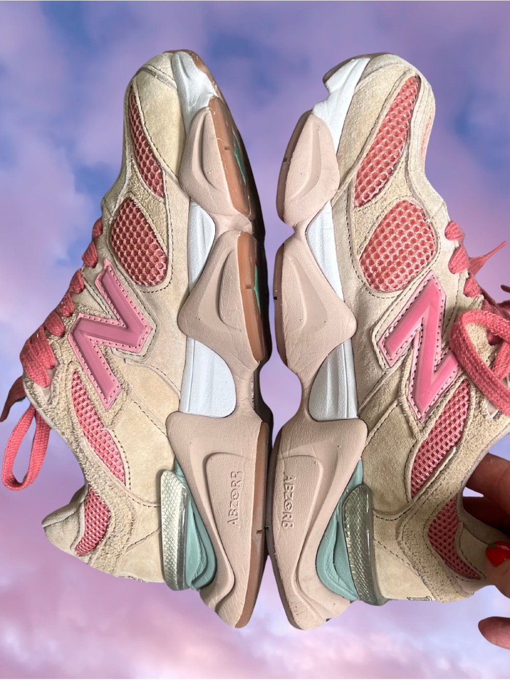 New Balance Pink Tan Chunky Sneakers - Picture 3 of 9